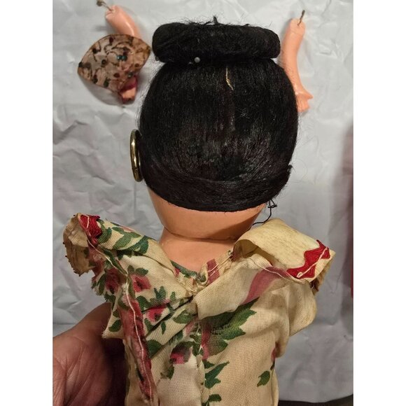 2 Vintage Old Composition Dolls Mexico 16" & 14" & Paper Streamer 12 ft - Picture 16 of 16